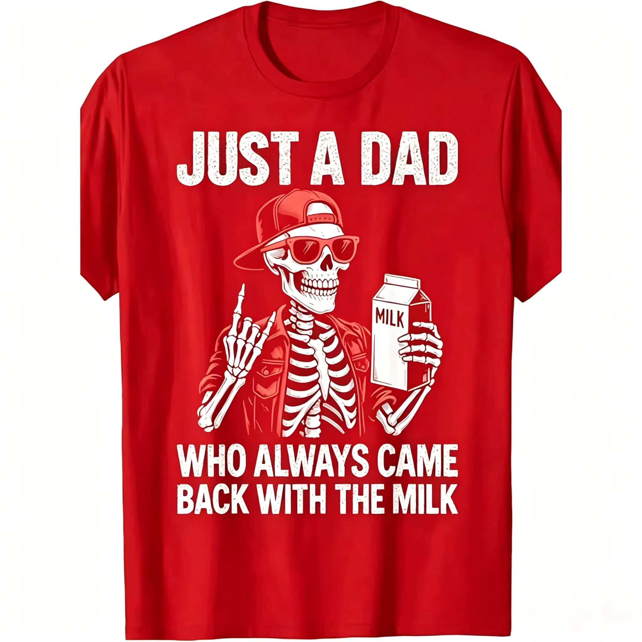 T-shirt drôle pour hommes avec la citation « Just A Dad Who Always Came Back with The Milk » - T-shi