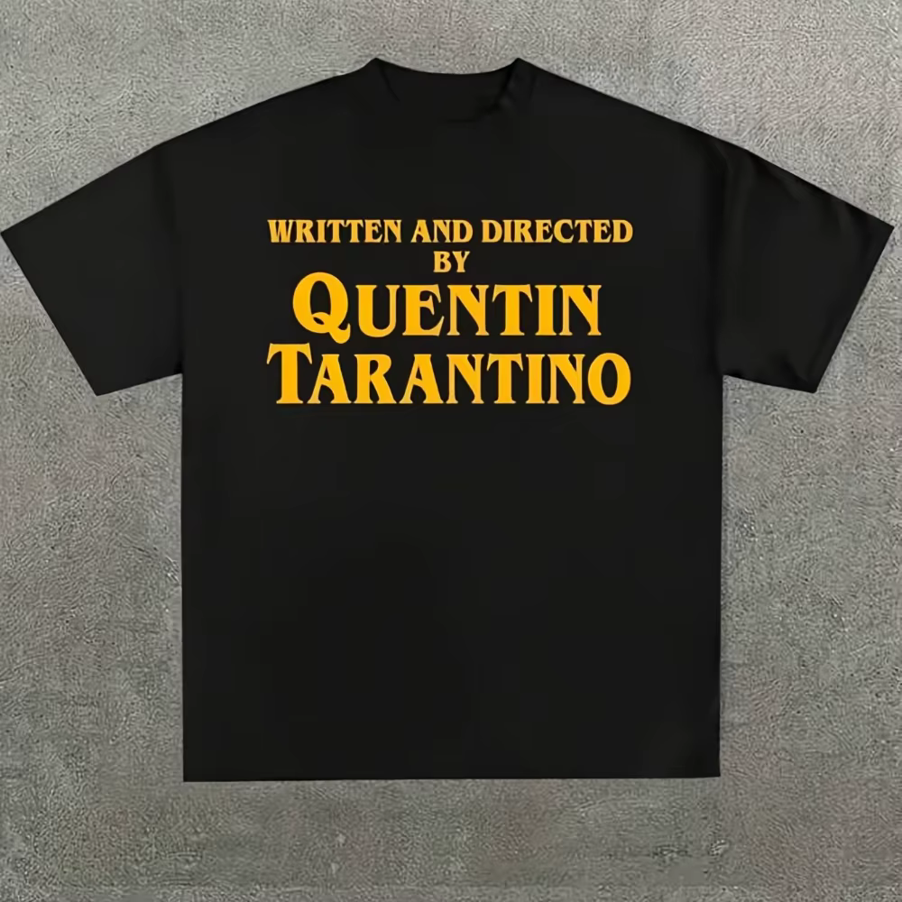 T-shirt pour homme conçu et réalisé par Quentin Tarantino, 100 % décontracté, imprimé, col rond, man