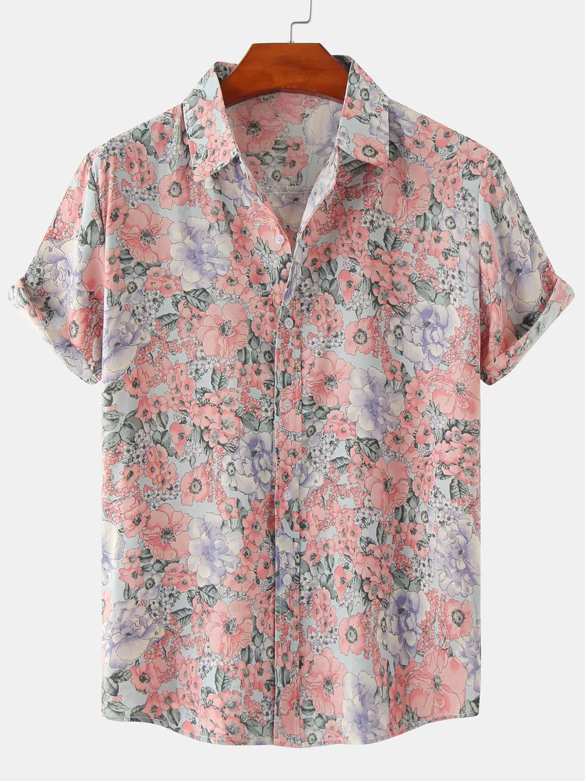 Hommes rayé décontracté vacances à manches courtes Orange été chemise boutonnée chemise hawaïenne ét