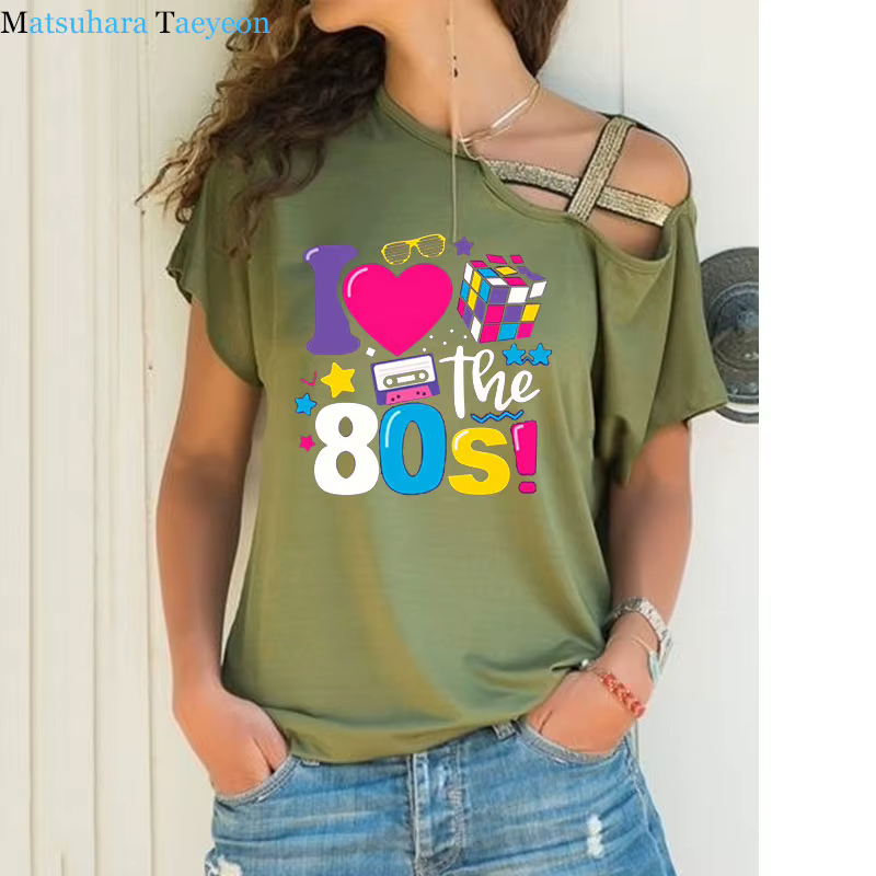 J'aime les 80 t-shirt pour les femmes fête drôle Vintage t-shirts meilleur cadeau hauts et t-shirts 