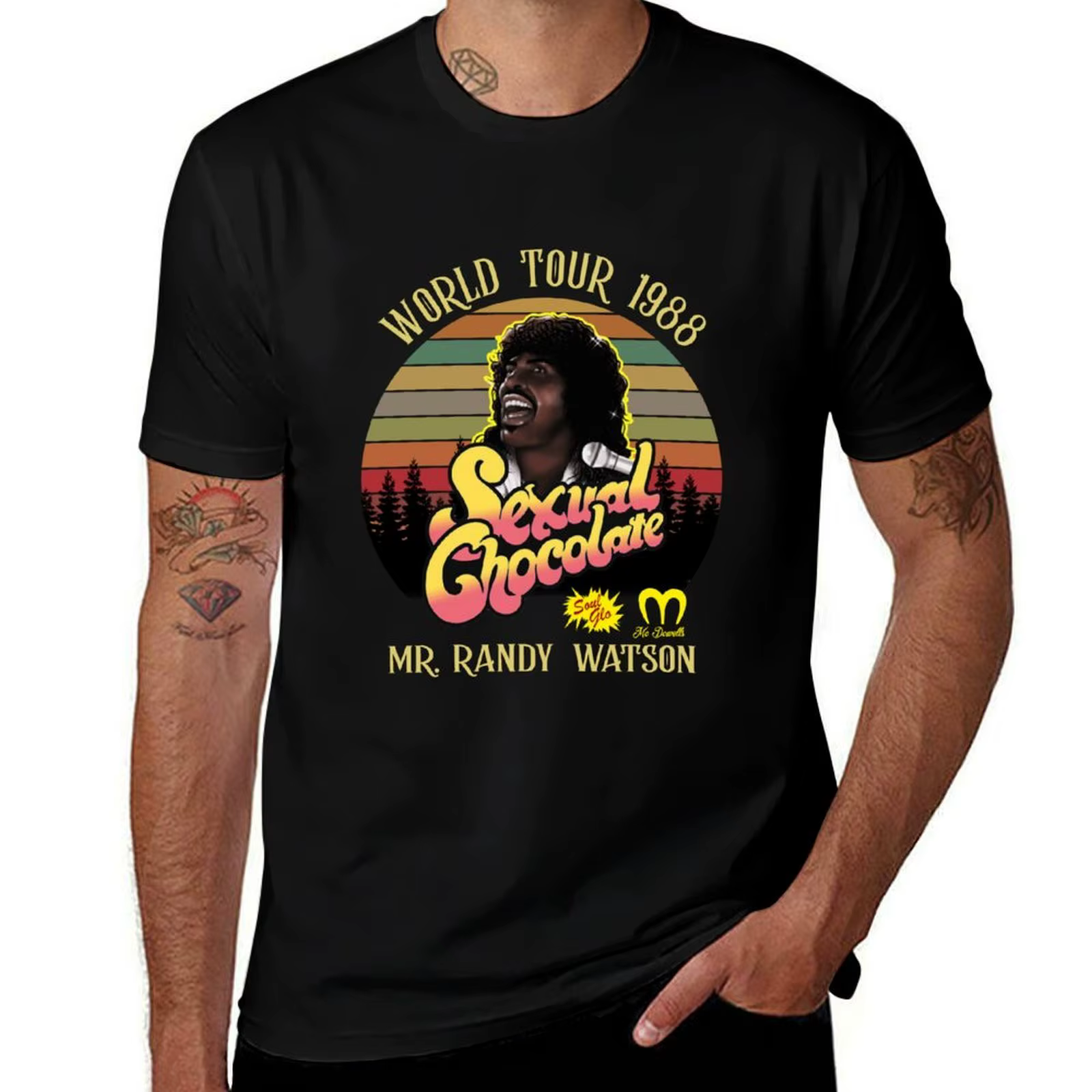 Sexual Chocolate World Tour 1988 T-shirt vintage rétro basique décontracté à manches courtes en coto