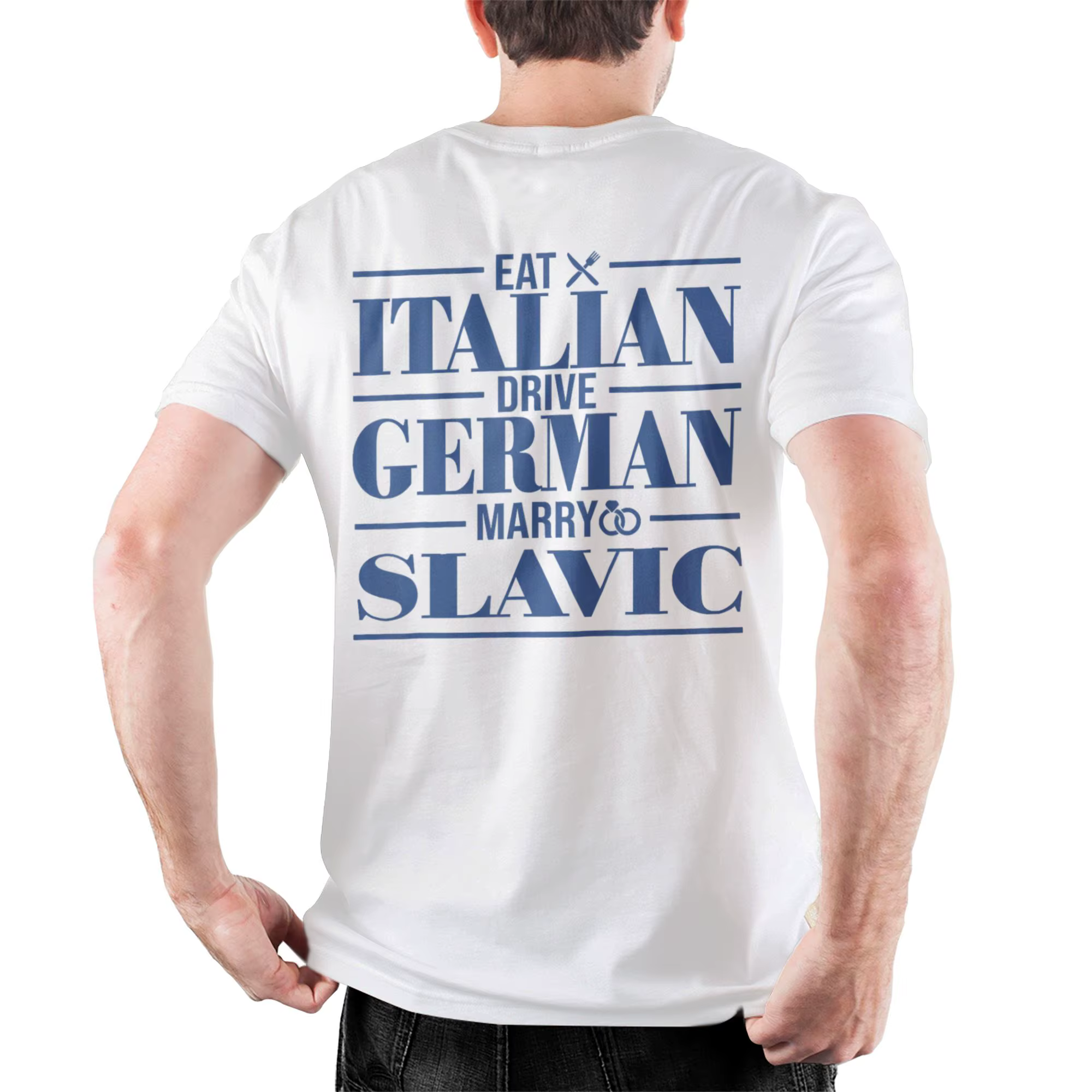 T-shirts pour hommes en coton à manches courtes, avec impression au dos, motifs Cool Eat Italian Dri