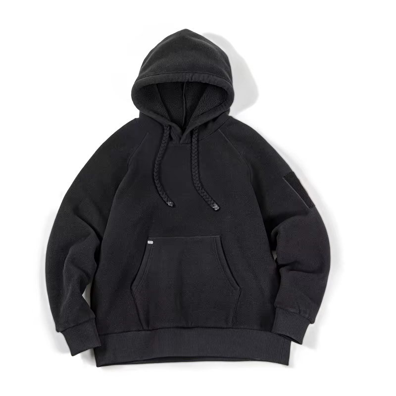 Maden Sweat-shirt à capuche pour femme en polaire épaisse pour l'automne et l'hiver Vert foncé taill