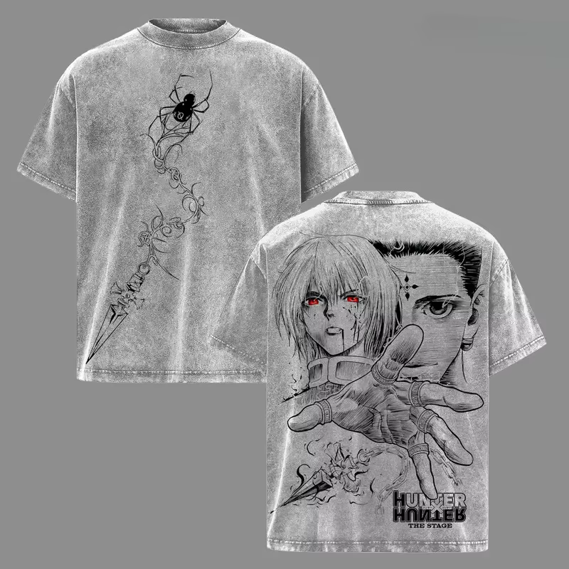 T-shirt imprimé Kurapika Chrollo, vêtements Anime Hunter x Hunter, t-shirts en coton pour hommes et 