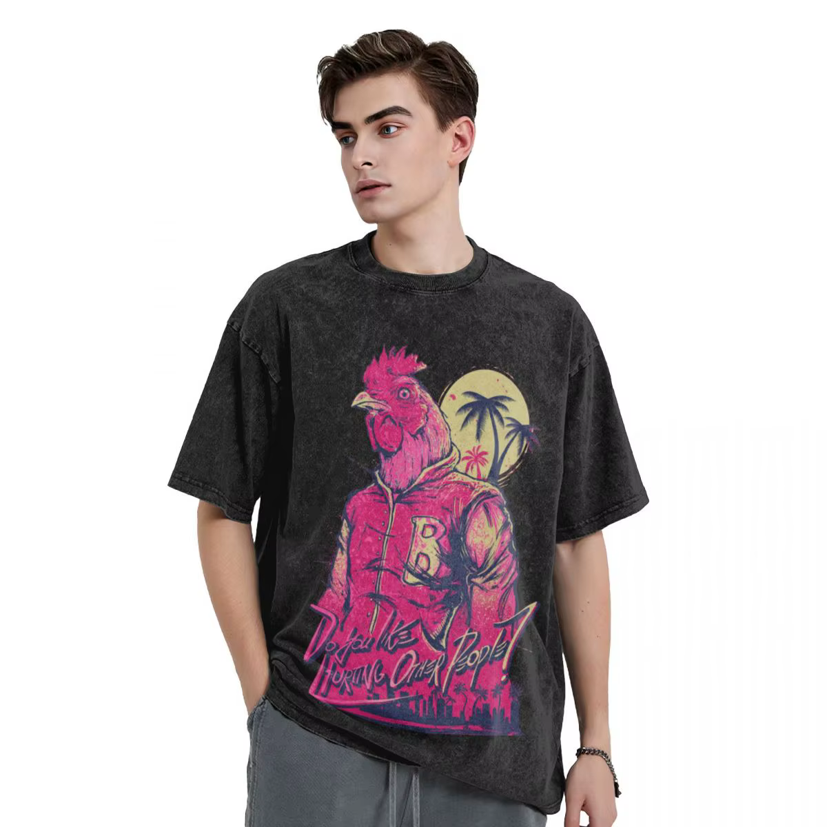 Hotline Miami-T-shirt Richard pour hommes, Économie bon marché pour garçons, impression animale MT