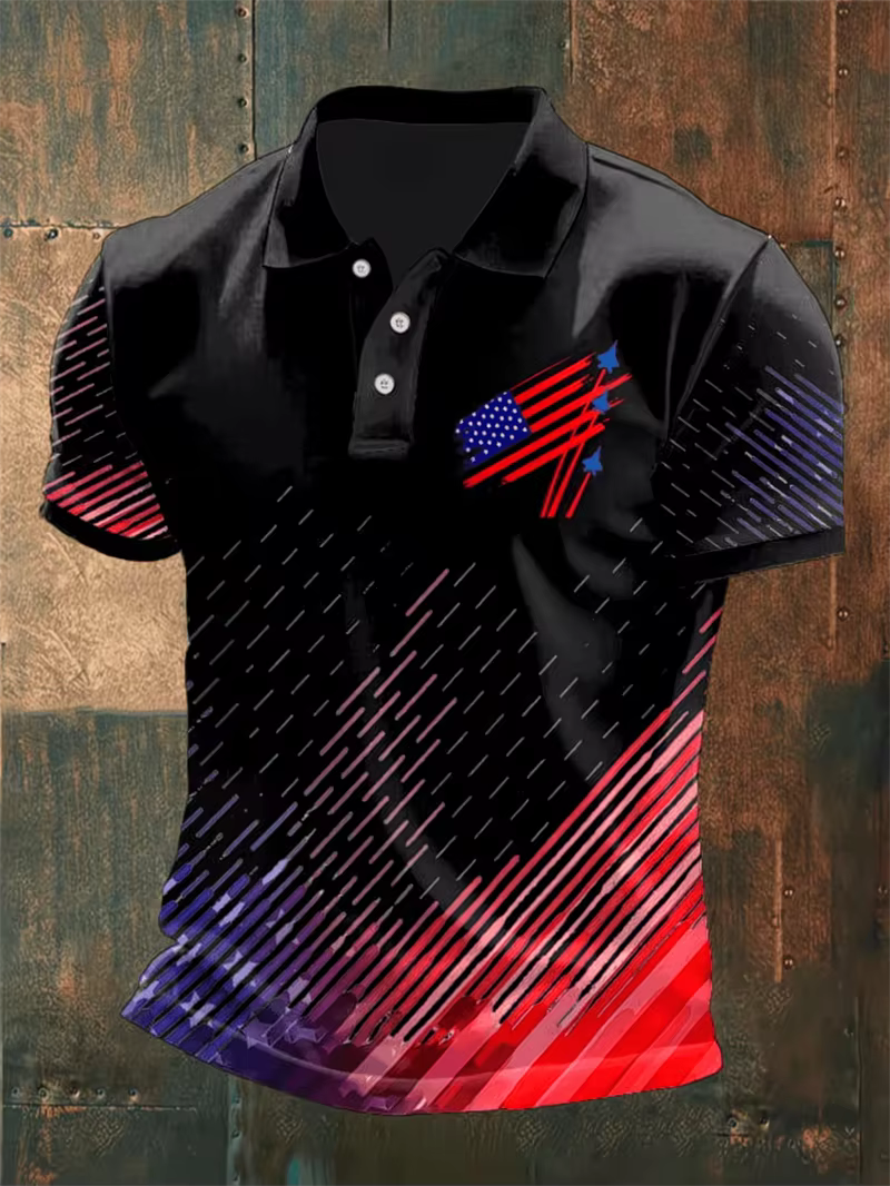 Polo personnalisé avec drapeau américain et Statue de la Liberté pour hommes et femmes, imprimé patr
