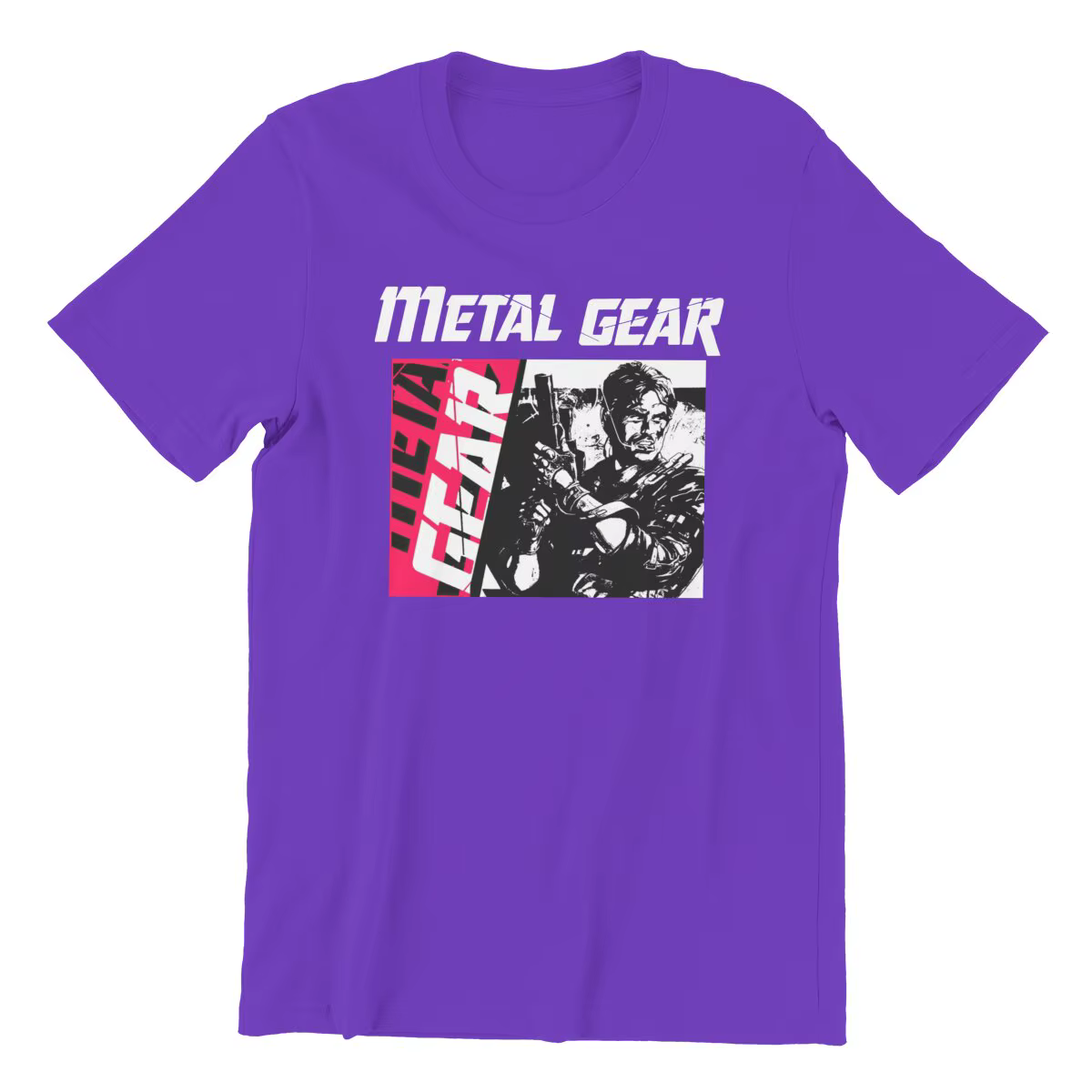 T-shirt en coton imprimé Metal Gear pour homme, rétro, gaming, solide, mgsv, phantom pain, vintage, 
