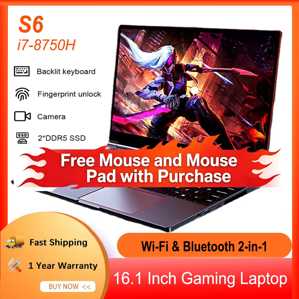 Ordinateur portable gamer S6 Intel Core I9-13900HK RTX4050 6G 16,1 pouces 4800mah, ordinateur portab