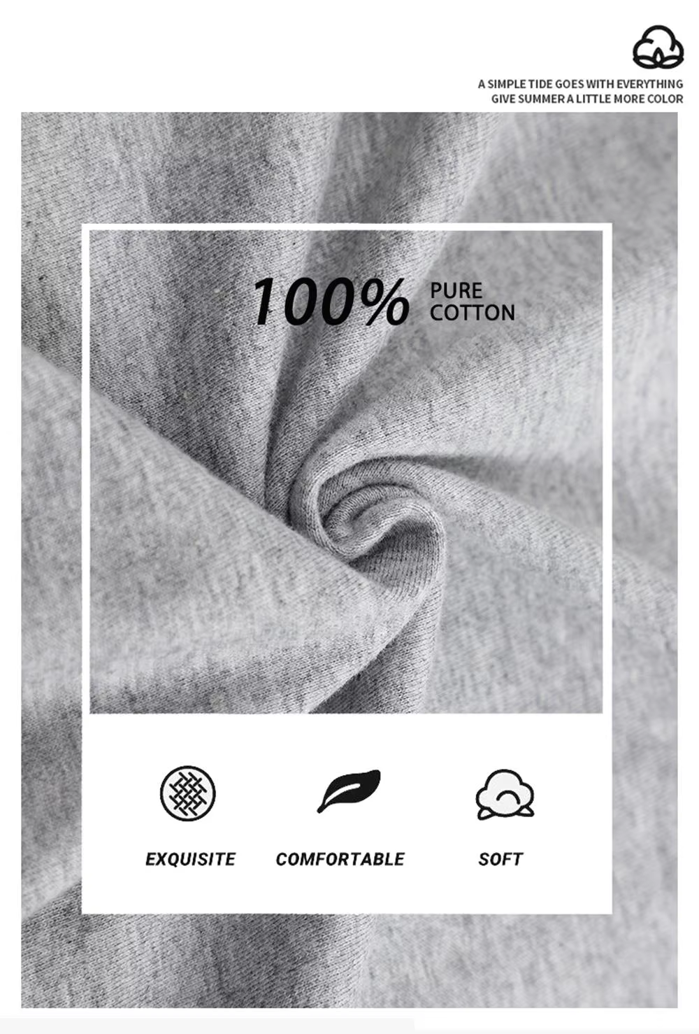T-shirts amples en coton solide pour hommes et femmes, manches courtes, marque de mode, tendance, vê