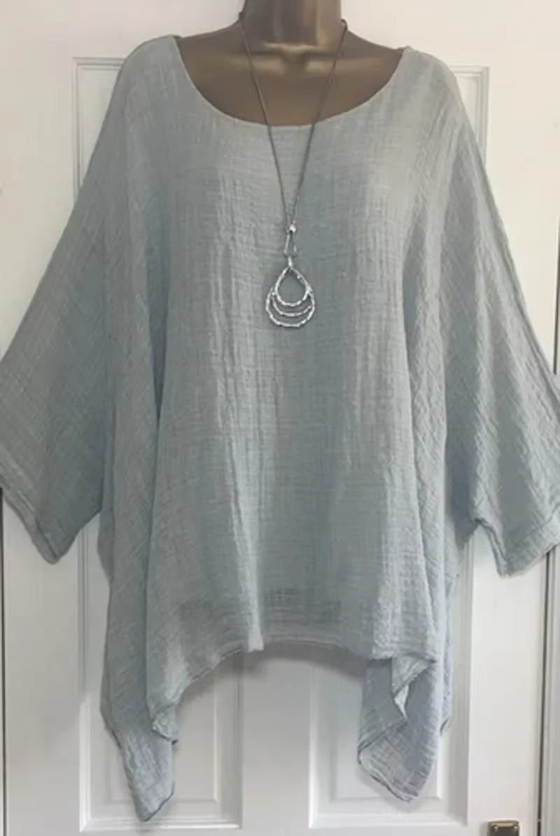 2024 femmes t-shirts grande taille 5XL T-Shirt lin col rond décontracté chemise ample été automne no
