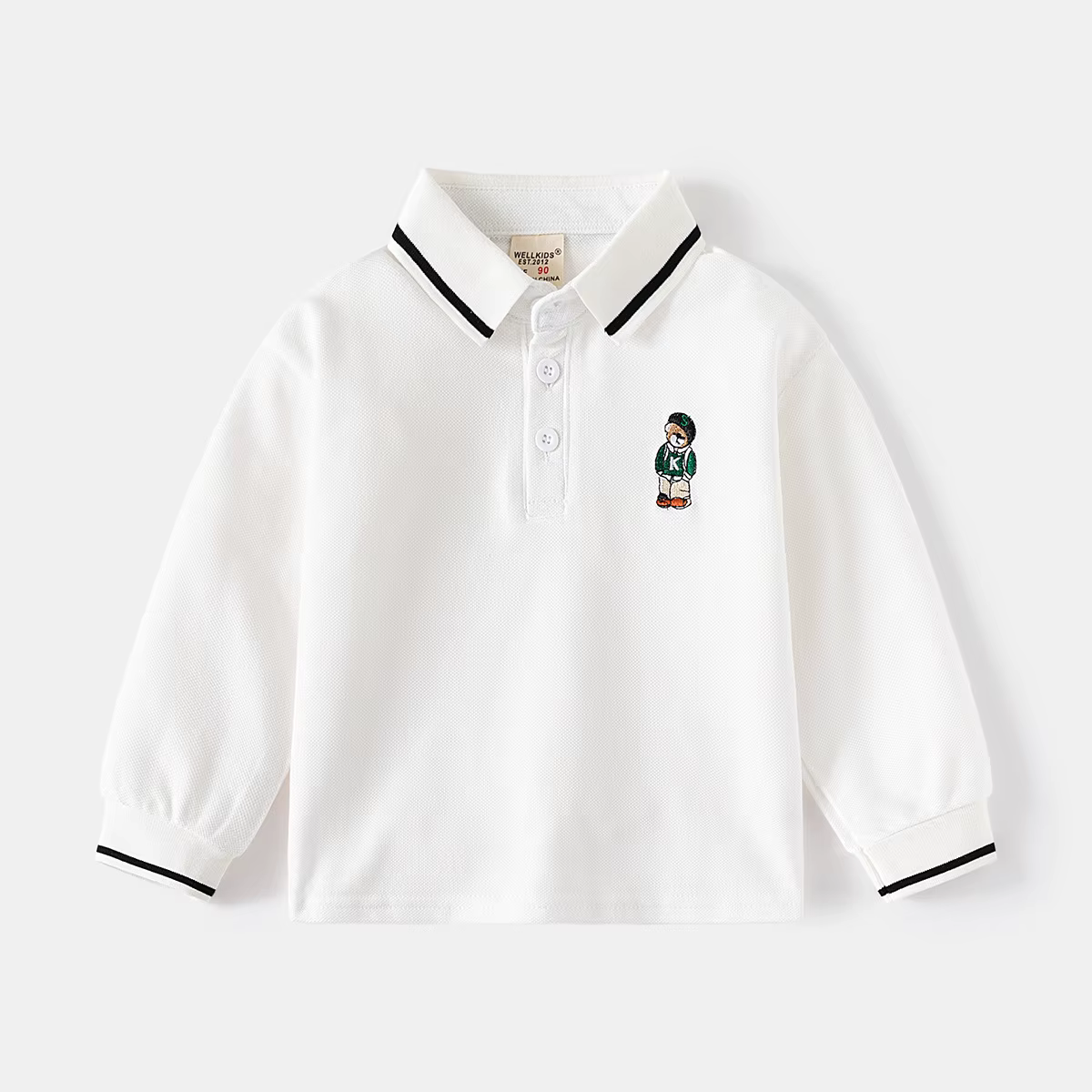 Polos à manches longues pour garçons, 100 coton, vêtements de printemps et d'automne pour enfants, B
