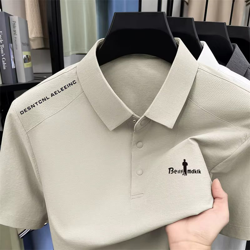 Polo homme de créateur, couleur unie originale, imprimé, nouvelle mode, confortable, col à revers, m