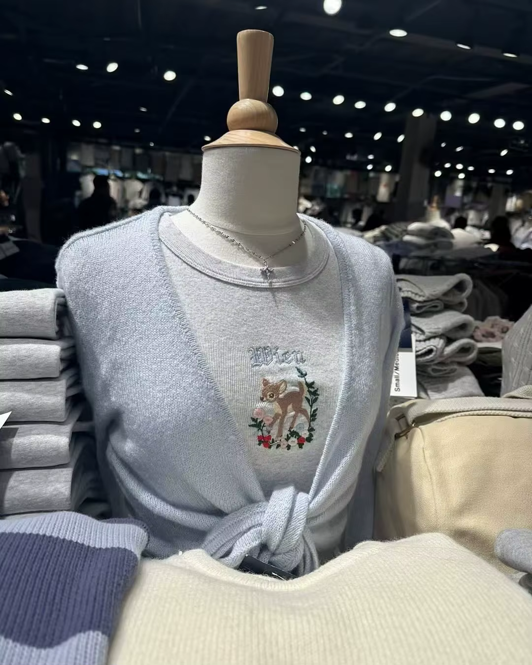Fleur petit cerf broderie T-shirt col rond coton mince à manches courtes t-shirts femme doux mignon