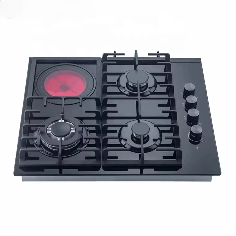 Cuisinière à induction à 4 brûleurs intégrée avec cuisinière à gaz à induction à 4 brûleurs cuisiniè