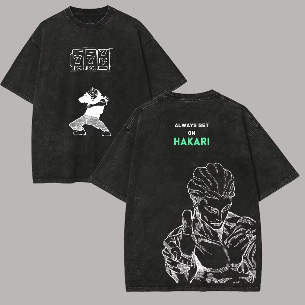 T-shirt Kinji Hakari Jujutsu Kaisen pour homme, vintage, délavé à l'acide, motif anime « Always Bet