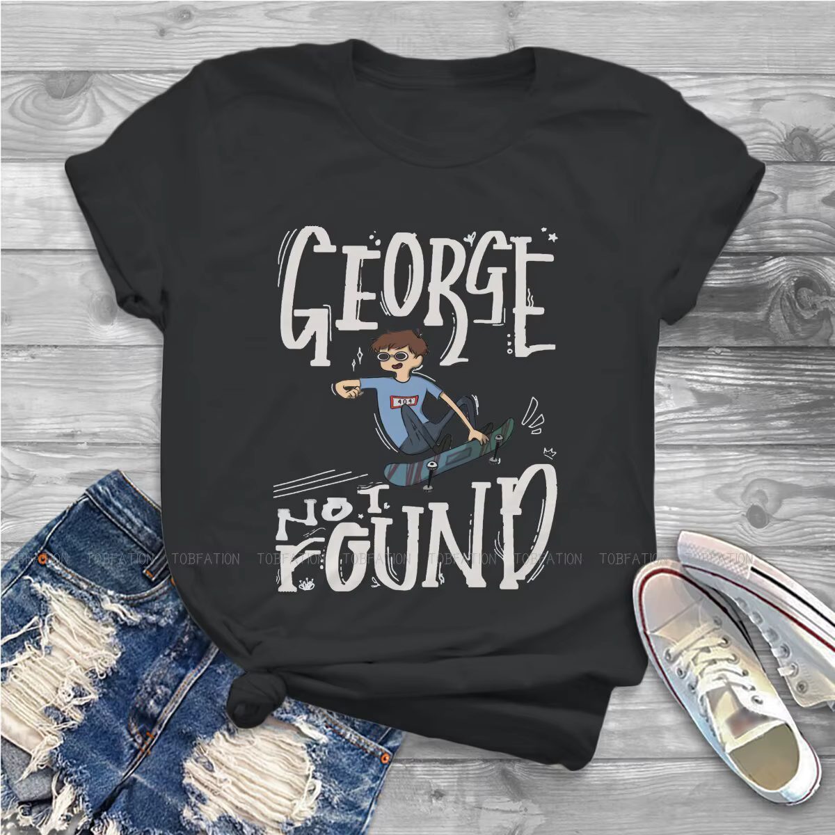 T-shirt de skateboard George pour femme, ample, en coton, avec image de rêve SMP Grunge, Vintage
