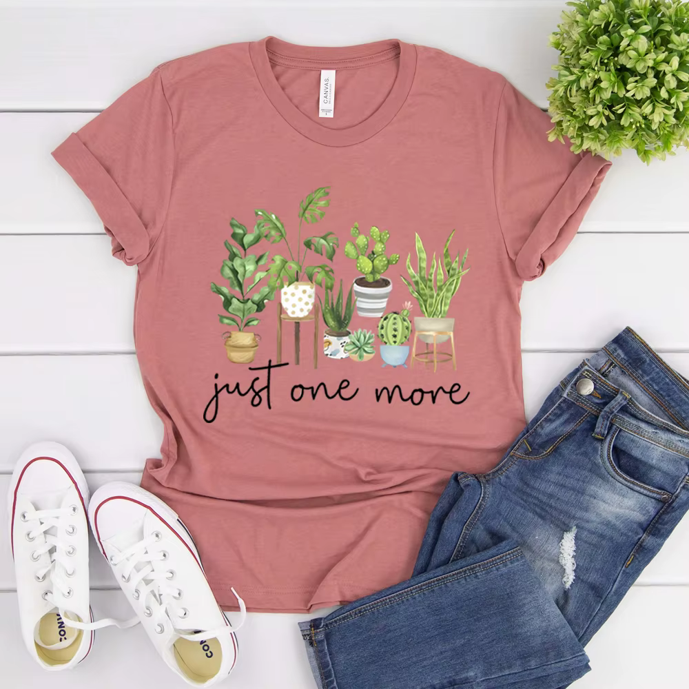 Juste un plus t-shirt plante dame t-shirt plante folle femmes chemises jardinage t-shirt femmes manc