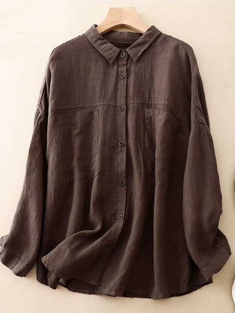 Chemise décontractée à manches longues pour femmes, chemises en coton pour femmes, tout match, style