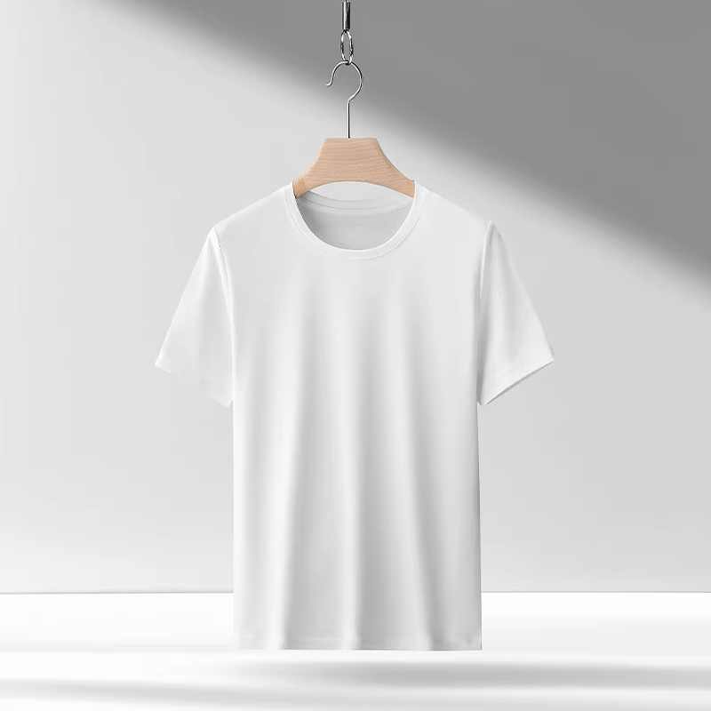 T-shirt manches courtes col rond homme, 100% coton, Pima, 14 documents, blanc, noir, haute qualité, 
