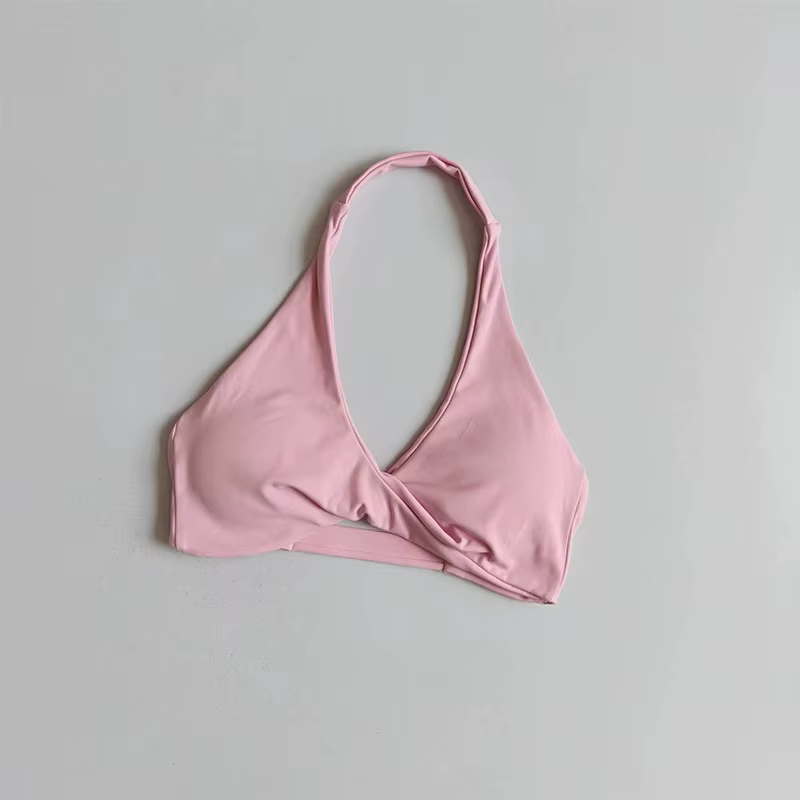 Soutien-gorge de sport Halter Twist Front pour femme, haute élasticité, anti-humidité, respirant, an