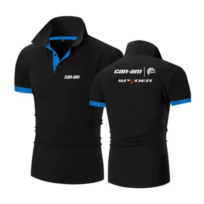 Nouveau Polo Homme Tendance 2026 Couleur Unie Can-Am Team Motorcycles Manches Courtes Polo d'Été Str