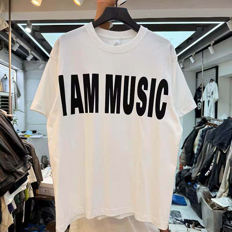 Je suis la musique High street lettre anglaise slogan imprimé T-shirt hommes femmes T-shirt top t-sh