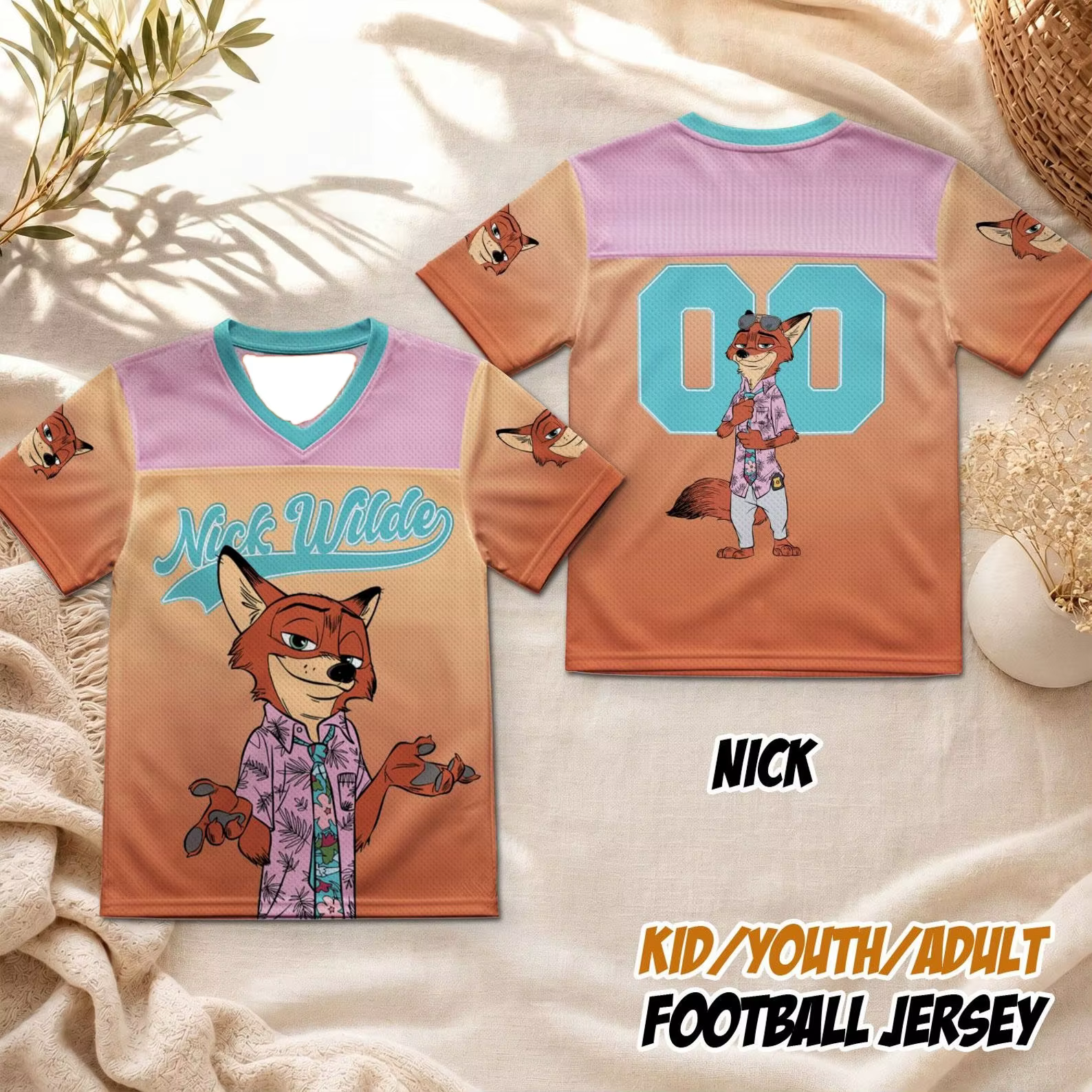 T-shirt de football animé Zootopia 2V pour enfants et adultes, T-shirt d'été Y2K à séchage rapide, t