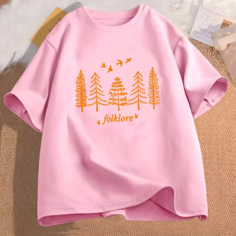 T-shirt manches courtes femme, vintage, en coton