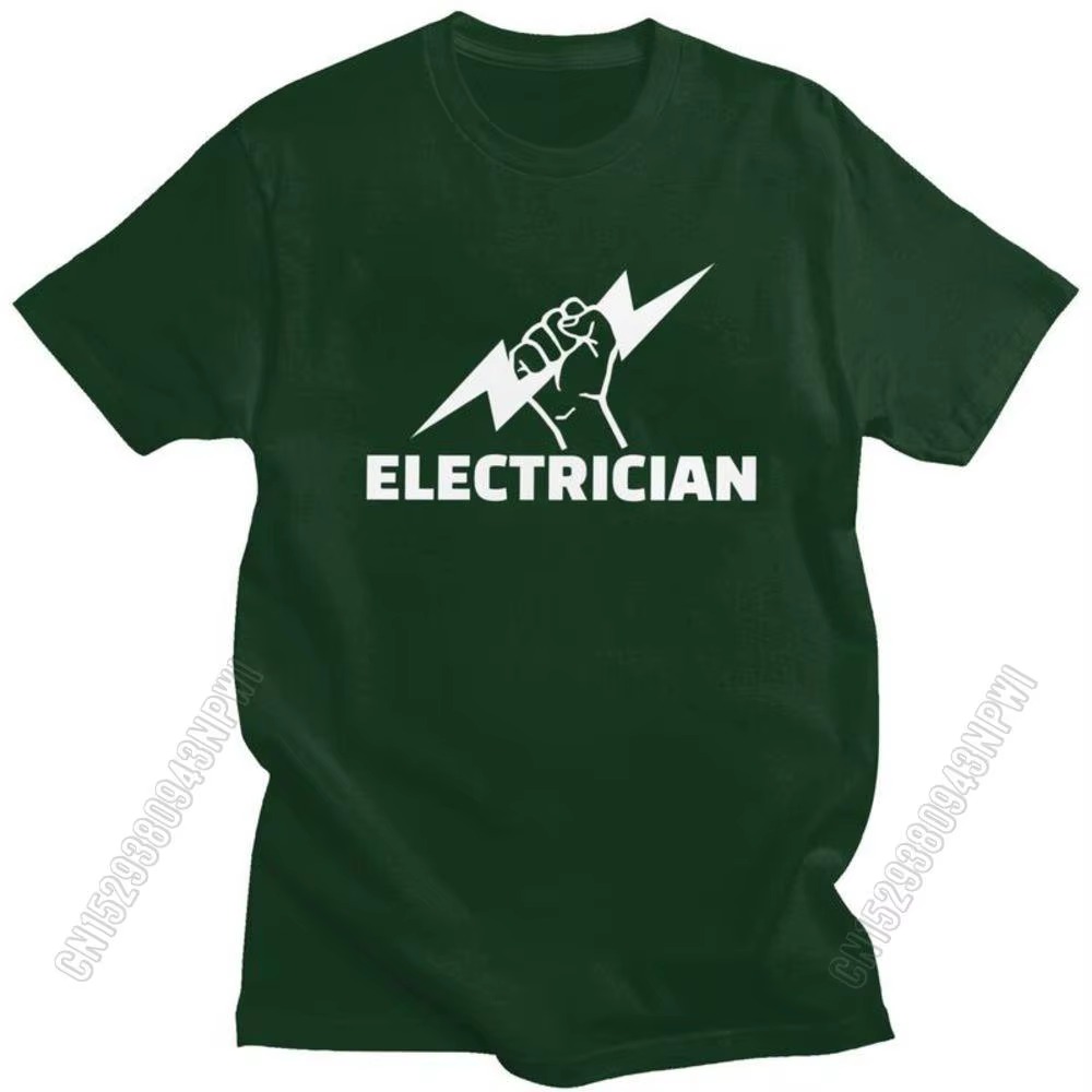 T-Shirt à manches courtes pour homme, en pur coton, cadeau pour électricien