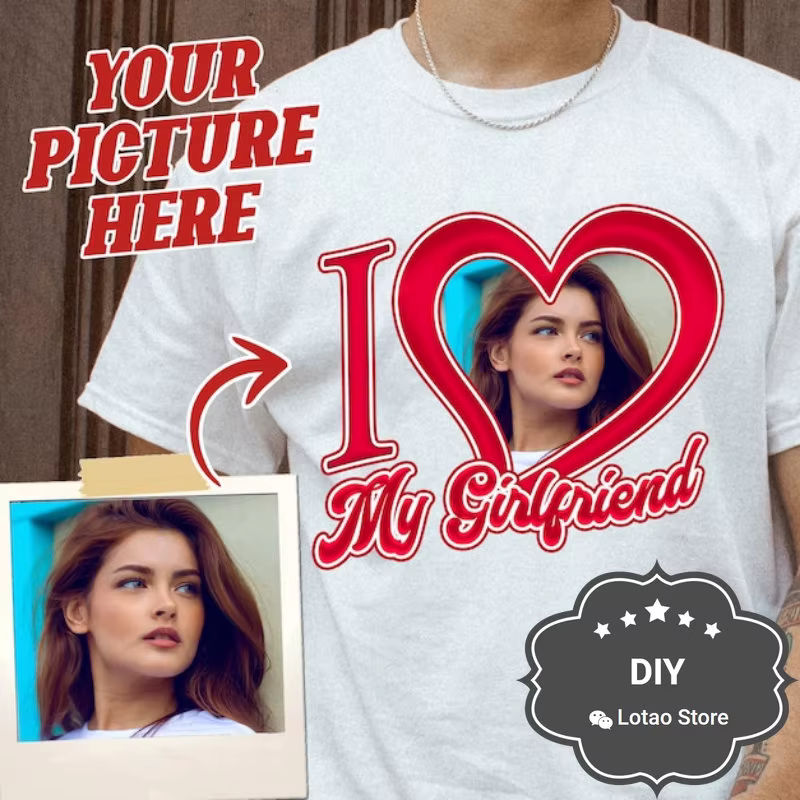 T-shirt personnalisé I Love My Girlfriend, T-shirt graphique I Coussins My Girlfriend, Couples, Y-Te