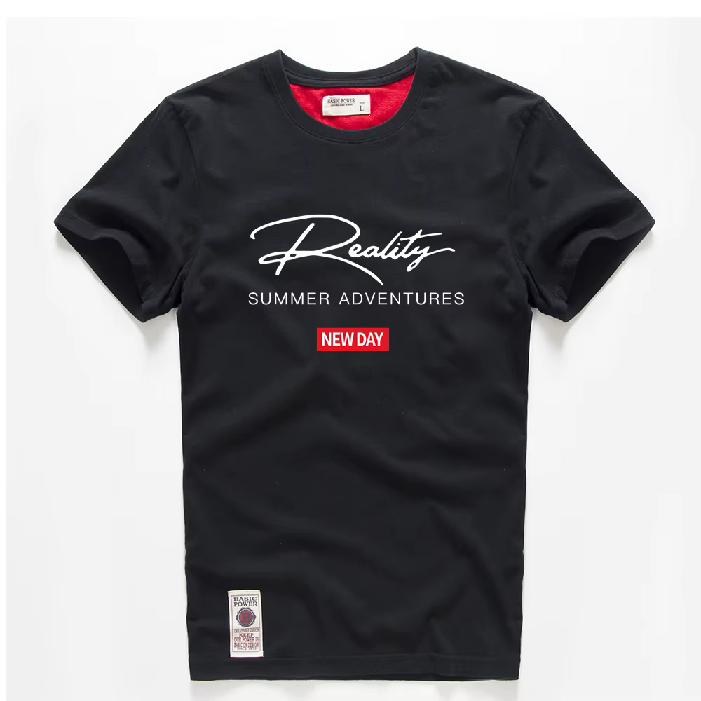 T-shirt homme coton blanc bleu T-shirt hommes automne été casual col rond basique T-shirt mâle haute