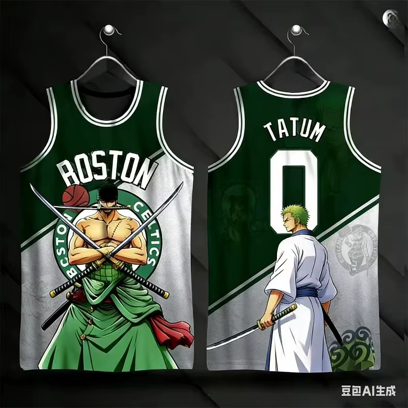 Maillot de basket-ball à thème Roronoa Zoro, débardeur graphique One Piece Swordsman, haut de style 