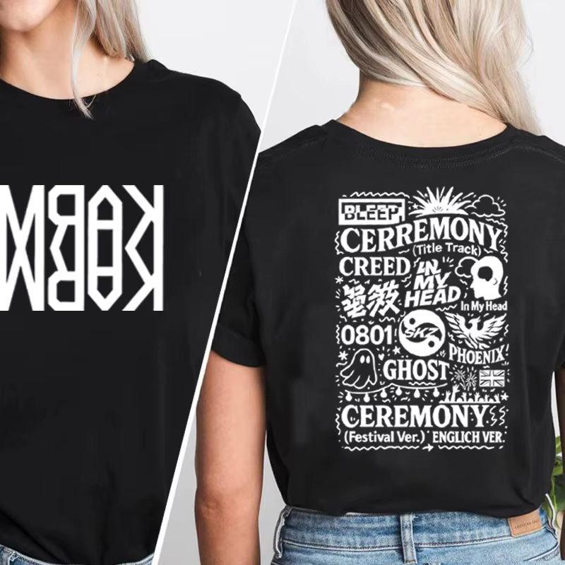 Kpop Karma Track List T-Shirt femmes hommes coton col rond imprimé T-Shirt Streetwear Harajuku Stree
