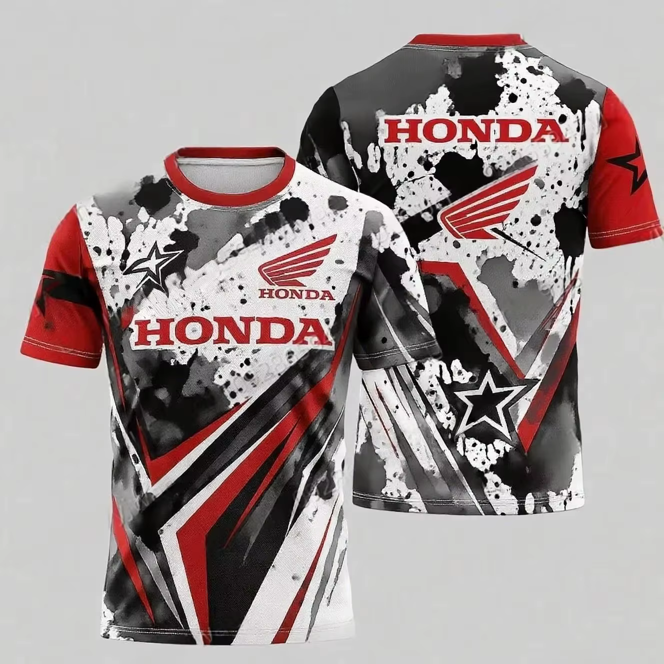 T-shirt de cyclisme Honda – T-shirt décontracté à manches courtes pour hommes et femmes, tissu respi