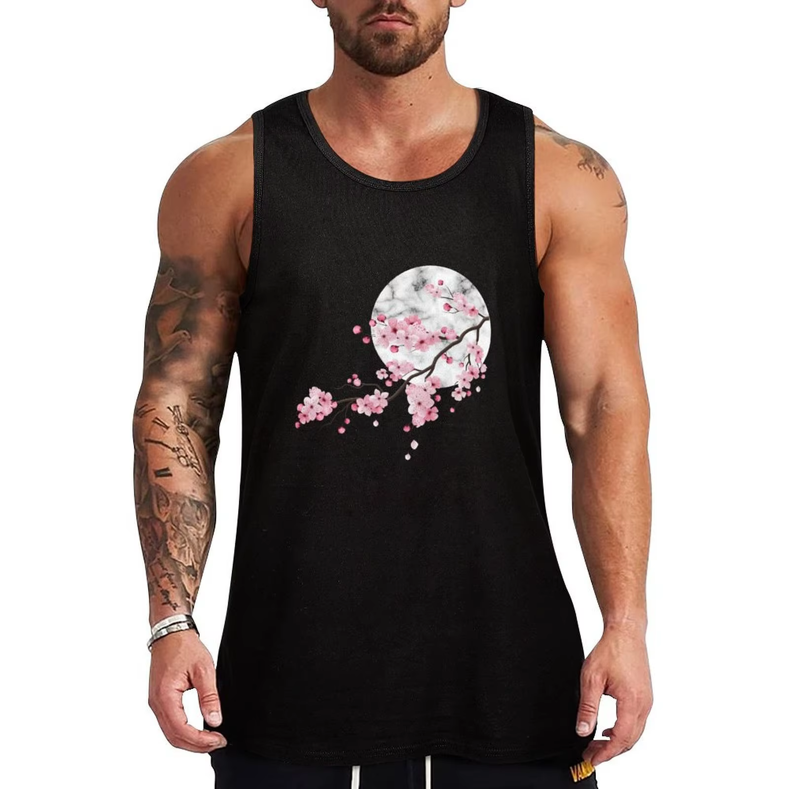 Débardeur anti-odeur et anti-transpiration SAKURA CHERRY BLOSSOM, motif fleur préférée du Japon, idé