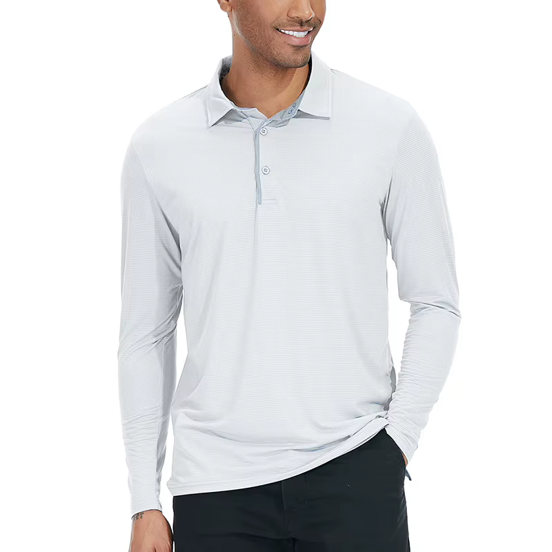 Polo de sport léger et athlétique pour hommes, chemises à manches longues fines, course en plein air