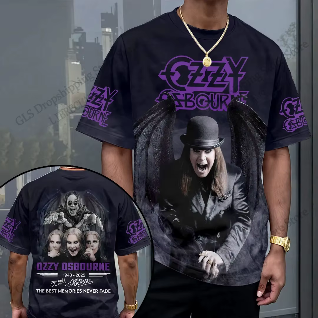 T-shirts Homme Vintage Ozzy Osbourne Unisexe Imprimé 3D T-shirt Hauts Mode Femme Grande Taille Vêtem