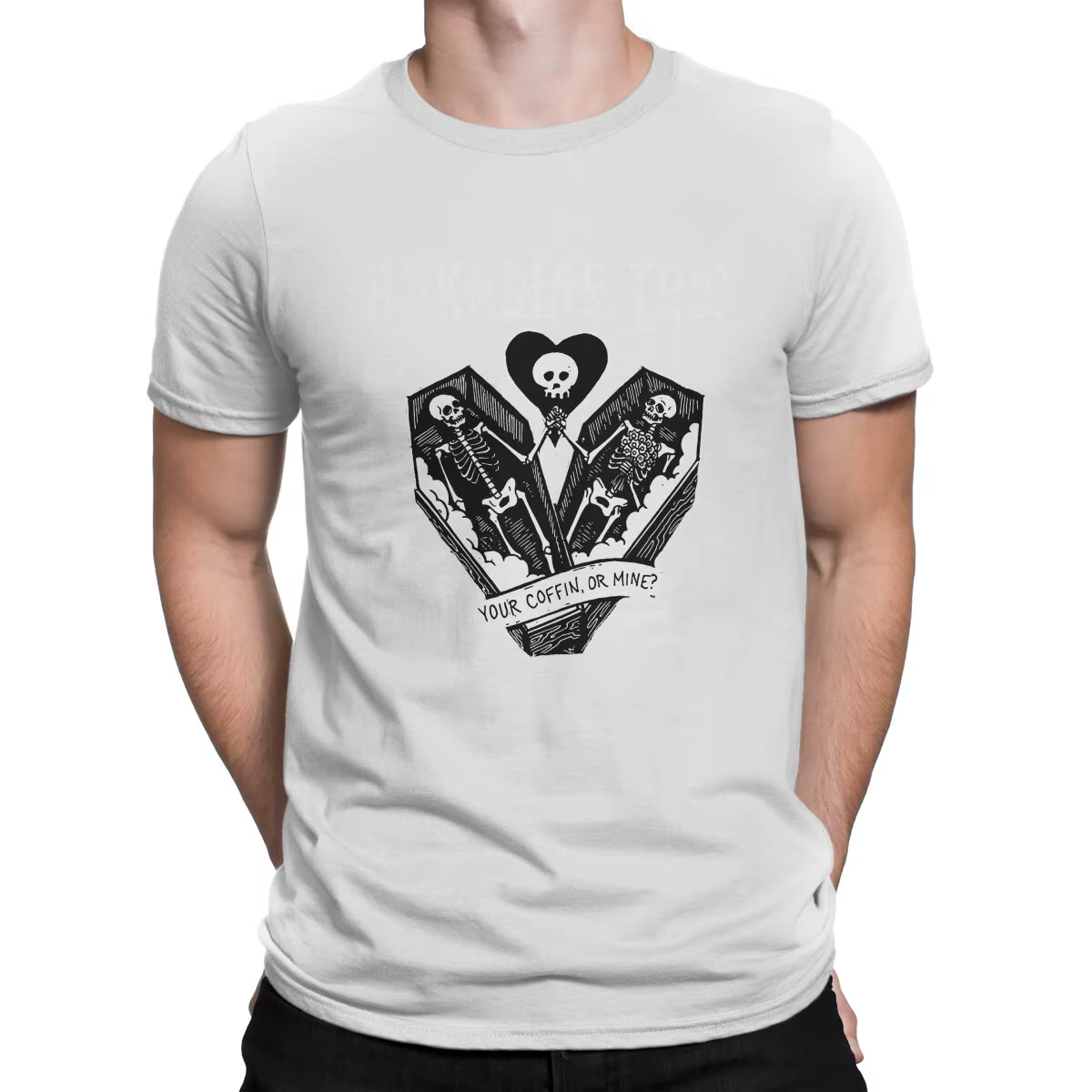 T-shirt basique à col rond pour hommes, PUNK Your Coffin or Relief, Alkaline amento, Creative T-Shir