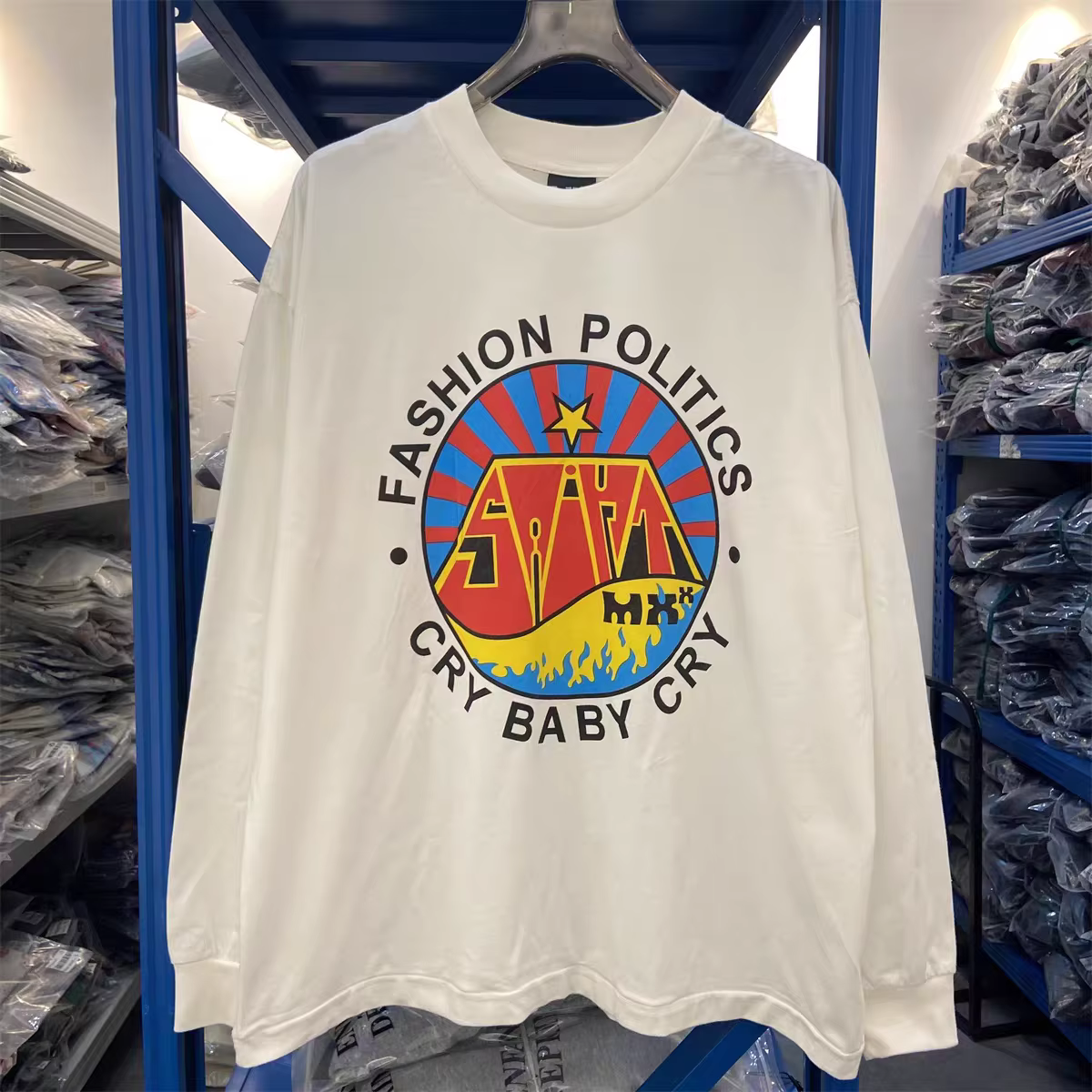 2025fw LS TEE manches longues SAINT t-shirt hommes femmes lavé tissu lourd t-shirt hauts T-Shirts