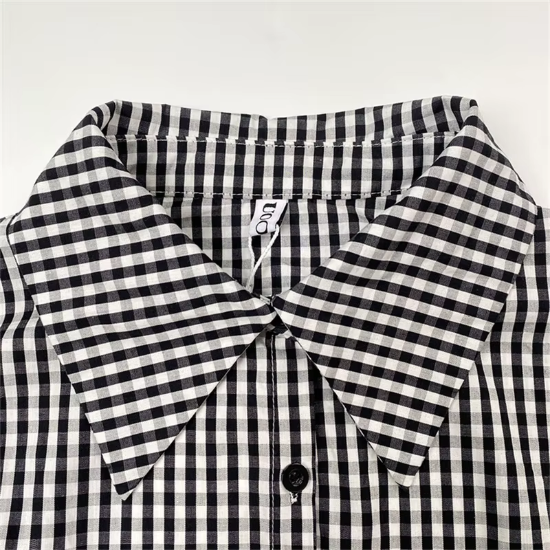 Yeezzi 2025 nouvelle mode Plaid revers chemise robe femmes manches à volants poches boutonnées fente