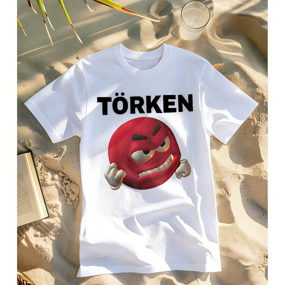 T-Shirt Meme turc pour hommes et femmes, avec police TORken audacieuse, Design visage rouge, chemise