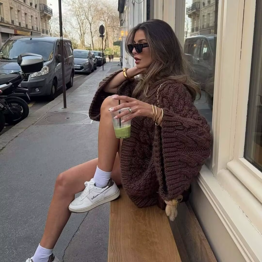 Pull tricoté élégant pour femmes, décontracté et ample, avec un Style paresseux, tricot torsadé épai