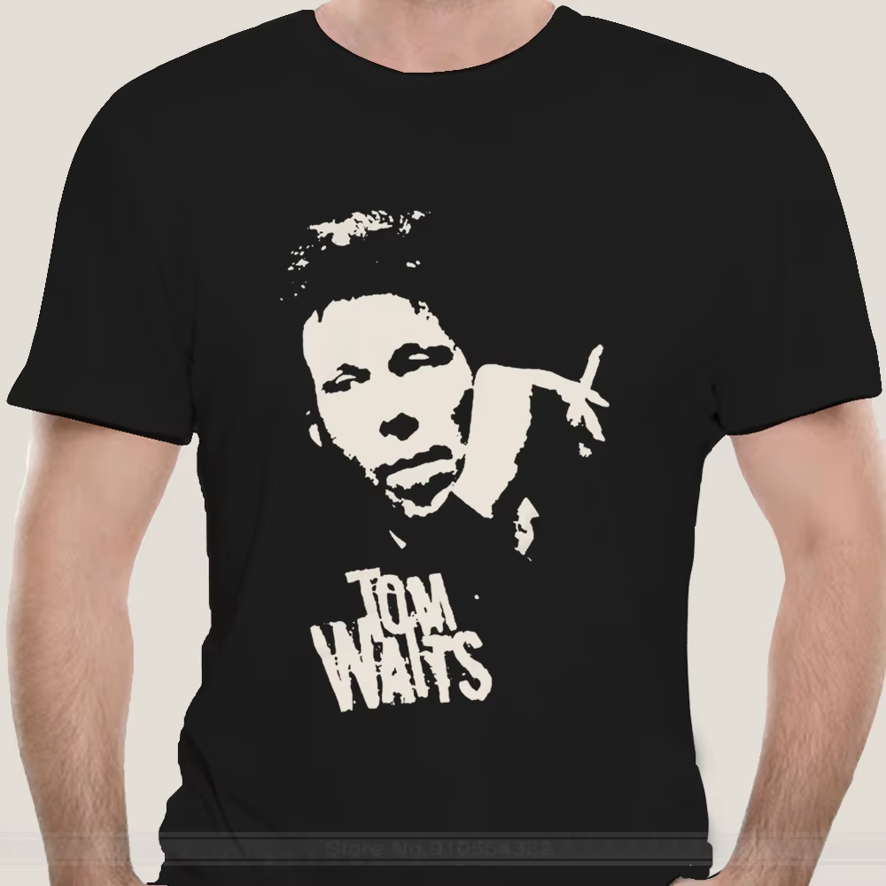 TOM WAITS – t-shirt noir en coton pour hommes, affiche de PORTRAIT, t-shirt de toutes tailles, à la 