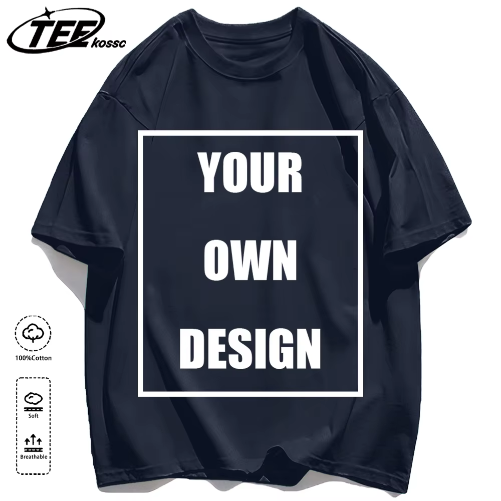 T-shirt personnalisé pour homme, 100% coton, tee-shirt personnalisé, créez votre design, logo, texte