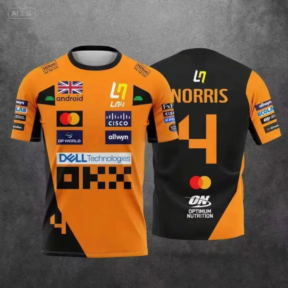 McLaren Racing Lando Norris Tee |   Vêtements de sport respirants édition 2025 NO.4 |   Haut à manch