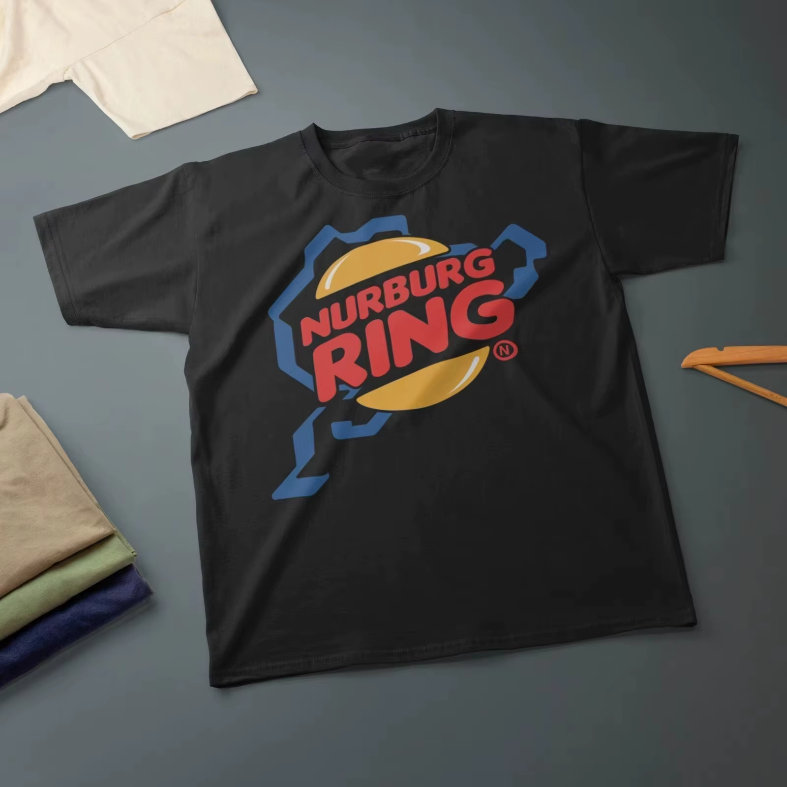 Nouveau T-shirt Burger pour les passionnés de motos et de voitures, style unisexe haut de gamme, pou