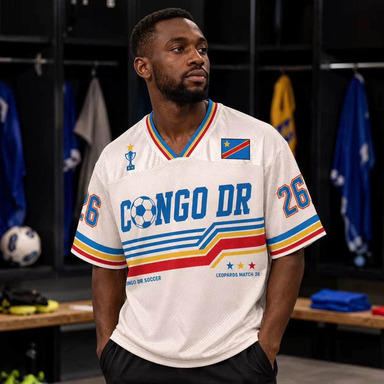 T-shirt de sport respirant style Congo été 2026, coupe ample, manches courtes, pour adulte et enfant