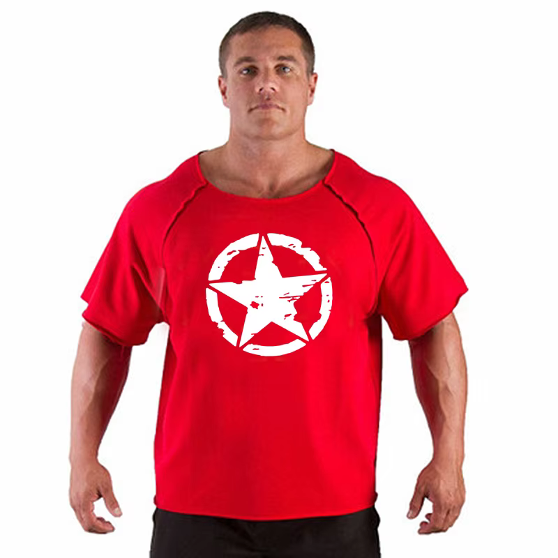 T-shirts pour hommes Fitness hommes chemise de musculation manches chauve-souris chemise de chiffon 