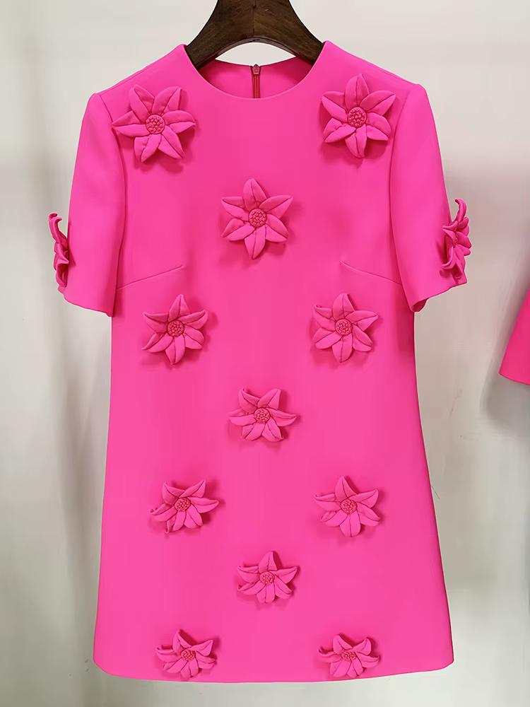 HIGH STREET Nouveauté 2026 Robe élégante pour femme à manches courtes, confectionnée à la main avec