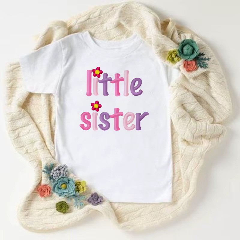 Grande sœur petite sœur jumeaux sœur T-shirt enfants manches courtes hauts correspondant tenue T-shi